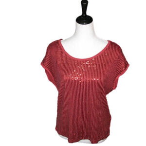 WILLI Smith Cinnamon Sequin Front Top Size Large